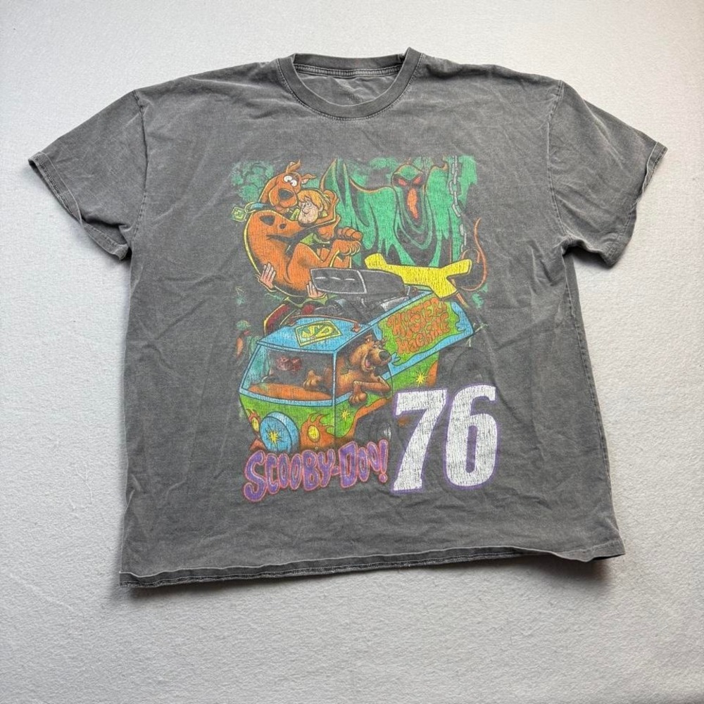 Scooby Doo Mystery Machine Graphic T Shirt Faded Cartoon Tee Large